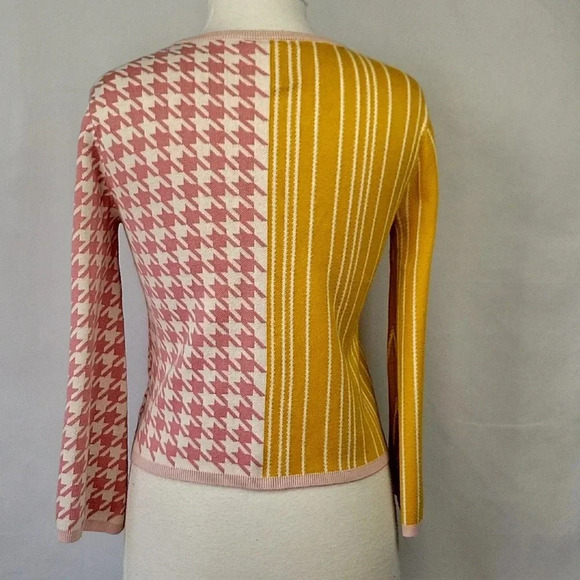 Dolan Anthropologie Stripe & Houndstooth Sweater Size XS - Picture 7 of 15
